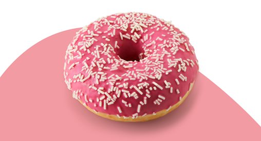 Roze donut - aardbeismaak - Roze donut - aardbeismaak